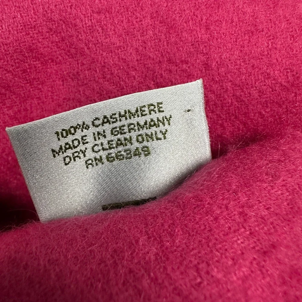 Sutton Studio Fuchsia Pink Scarf With Fringe Accent 100% Cashmere‎ Germany